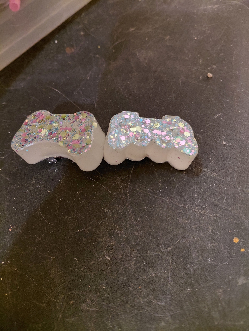 Unbranded White Glitter Bat Hair Clips - Set of 2